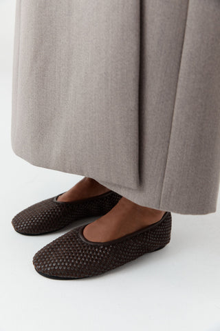 Lattice Ballet Flat - Coffee