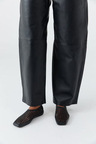 Square Toe Flat - Black