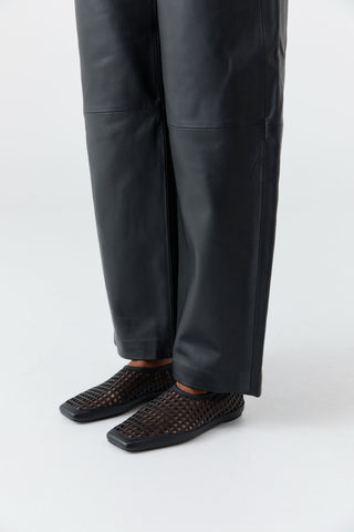 Square Toe Flat - Black