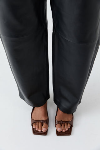 90s Square Toe Flat - Coffee