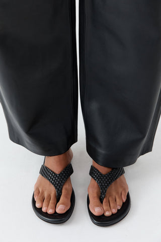 Lattice Weave Thong - Black
