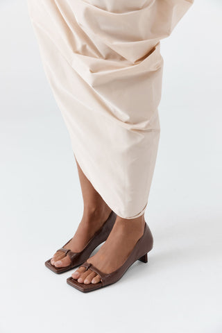 90s Square Toe Heel - Coffee