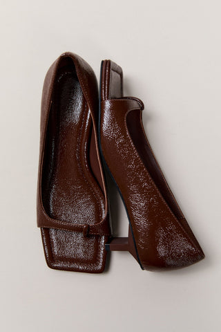 90s Square Toe Heel - Coffee