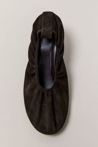 Suede Ballet Heel - Coffee