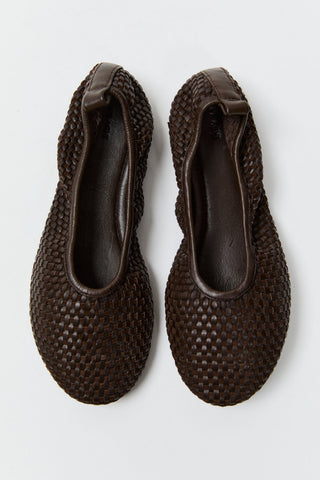 Lattice Ballet Flat - Coffee