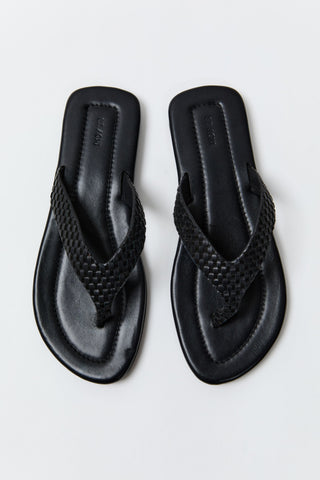 Lattice Weave Thong - Black