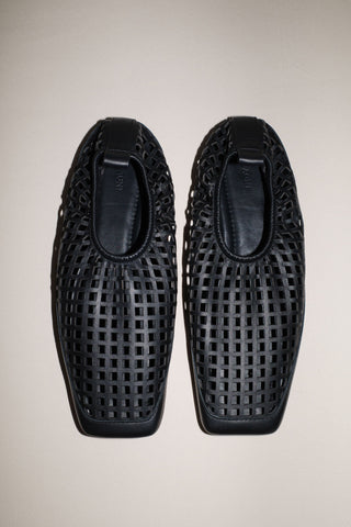 Square Toe Flat - Black
