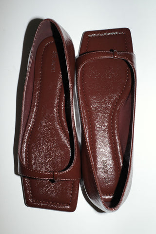 90s Square Toe Flat - Coffee