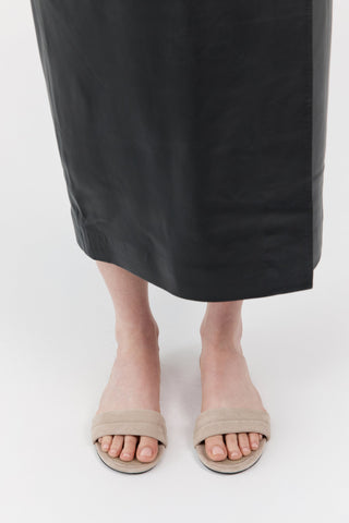 Suede Stitch Detail Slide