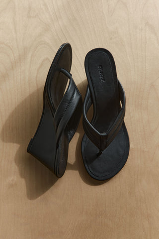 Stitch Detail Thong Wedge