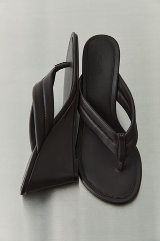 Stitch Detail Thong Wedge