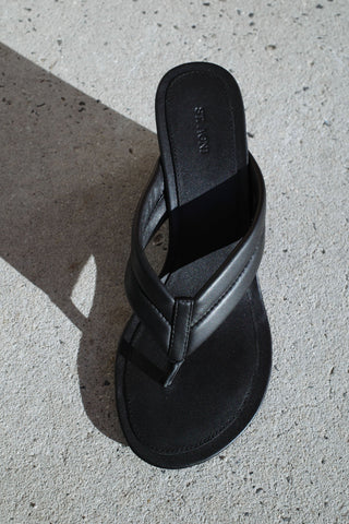 Stitch Detail Thong Wedge