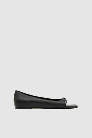 90s Square Toe Flat - Black
