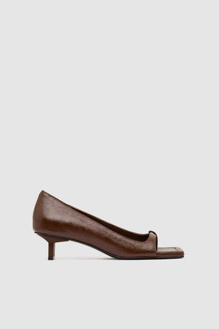 90s Square Toe Heel - Coffee