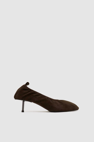Suede Ballet Heel - Coffee