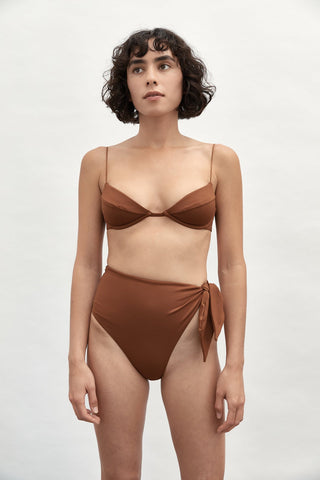 Fine Strap Almond Swimsuit