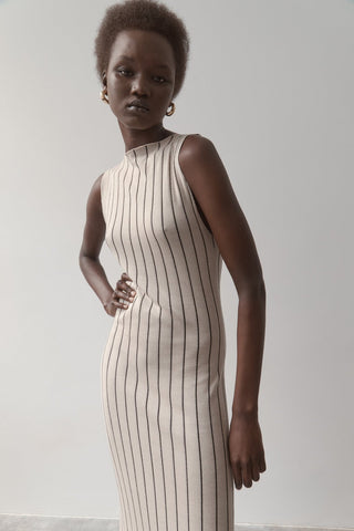 Jacquard Stripe Knit Dress